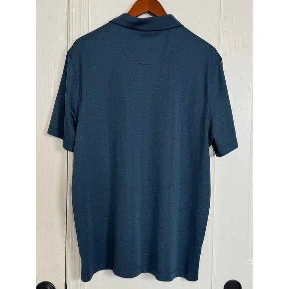 Van Heusen Polo Shirt Mens XL Blue Classic Fit Textured Performance READ - Picture 3 of 4